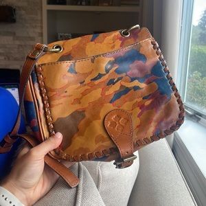 Patricia Nash Karisa leather crossbody bag in camo